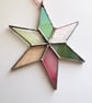 Pale green and pink patchwork stained glass star - Perfectly Imperfect 