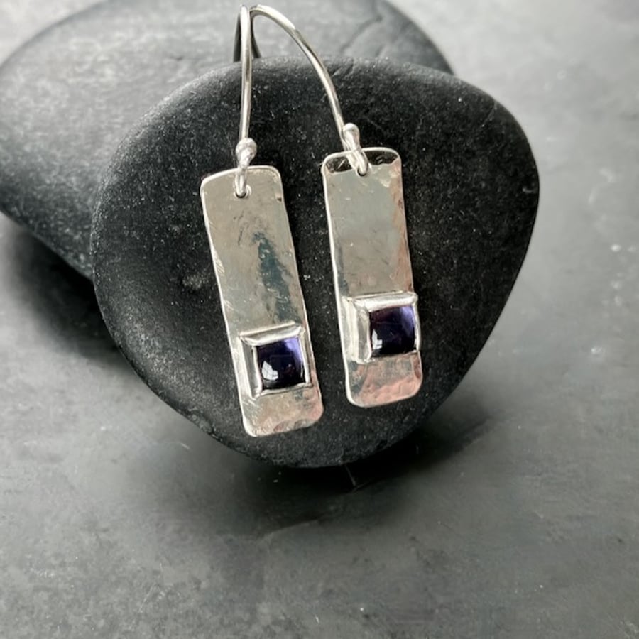 Sterling Silver Earrings with Iolite
