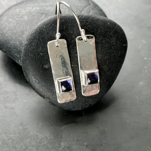 Sterling Silver Earrings with Iolite