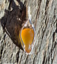 Wire wrapped yellow Chalcedony pendant gemstone necklace 