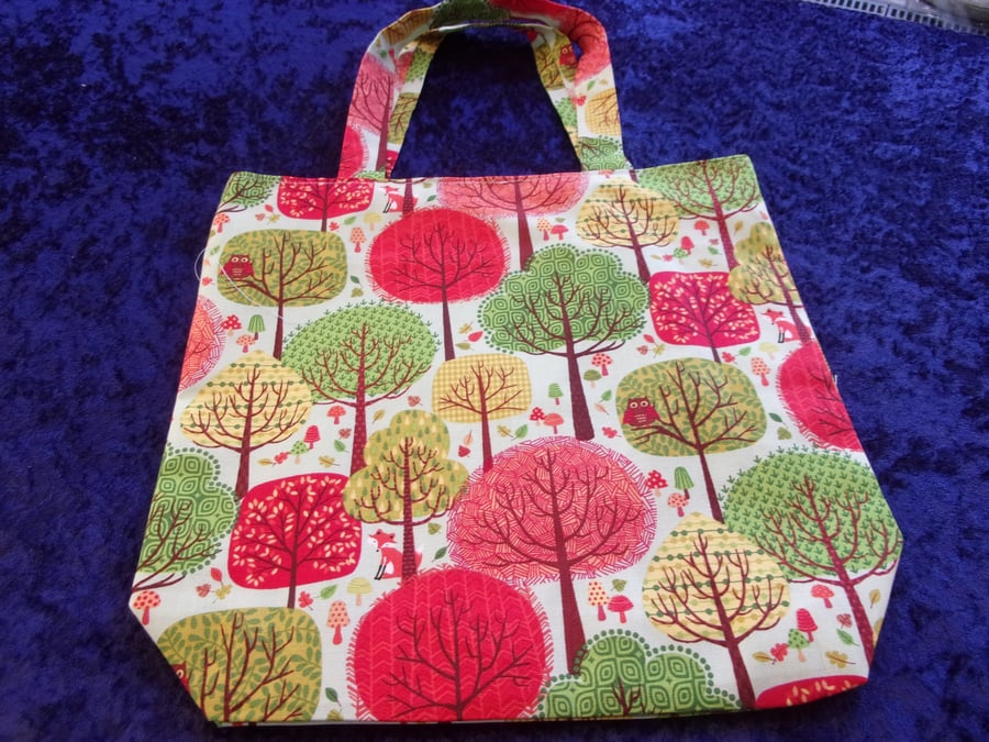 Autumn Coloured Trees Fabric Bag