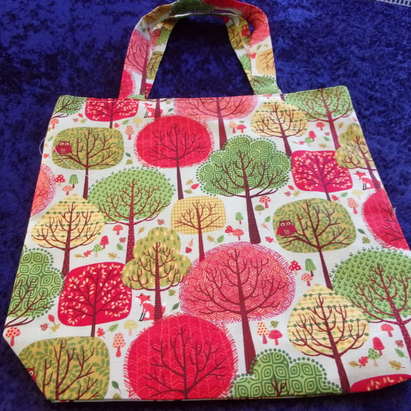 Autumn Coloured Trees Fabric Bag