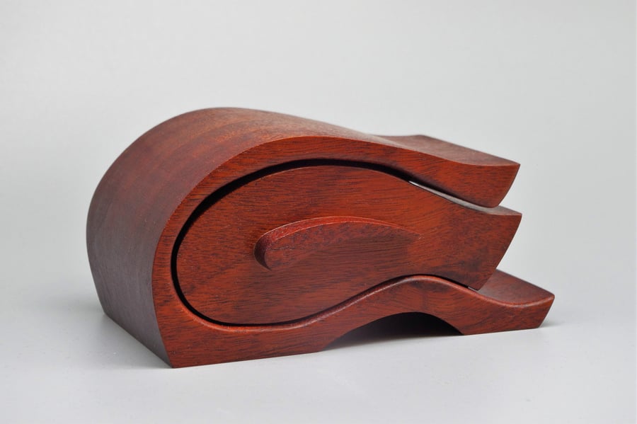 Handmade Wooden Trinket, Keepsake, Jewel Box. South American Mahogany.