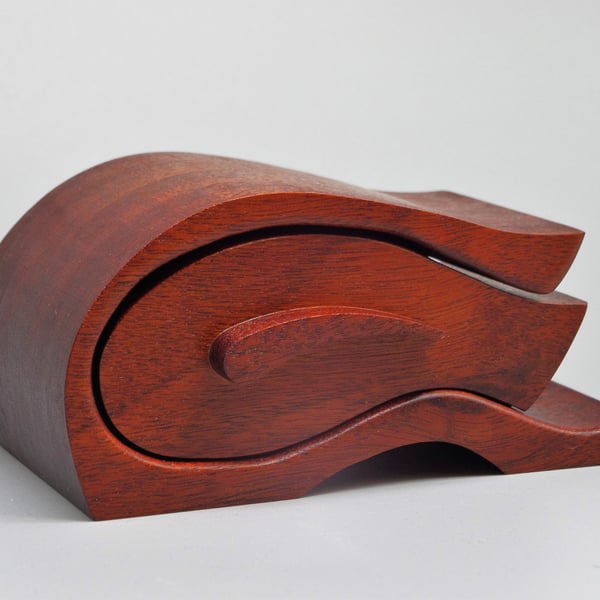 Handmade Wooden Trinket, Keepsake, Jewel Box. South American Mahogany.