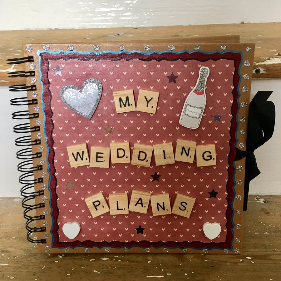 Bespoke handmade Scrabble letter small (8") kraft portfolio books