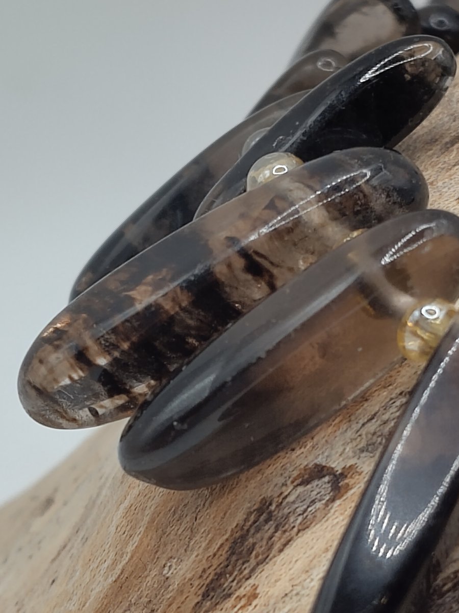 Mudd Klub. Smokey Quartz Stone Bracelet by BDS.