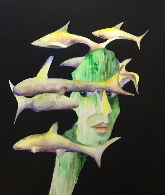 Original Watercolour and Guache - Alarm