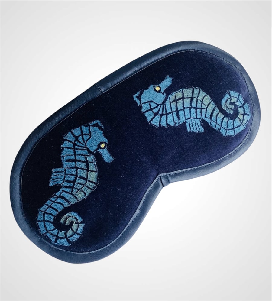  Any Blue Seahorses Velvet Lavender Infused Eye Mask