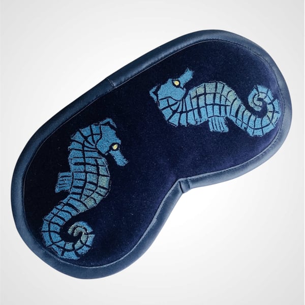  Any Blue Seahorses Velvet Lavender Infused Eye Mask