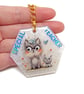 Keyring Gift for a Special Teacher with a Cat, Kitten and Bird - Image 2