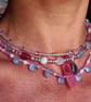 Fairy Lights Choker Necklace, Aquamarine Moonstone Labradorite & Quartz Crystal