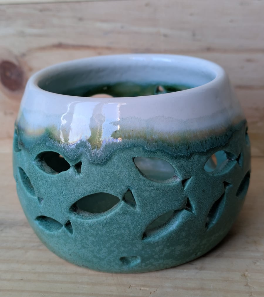 Larger green fishy candle votives