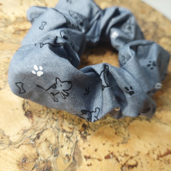 grey doodle dogs scrunchie