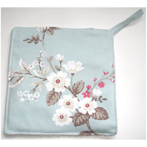 Pot Holder Potholder Kitchen Grab Mat Pad Surface Saver Cook Blue Blossom