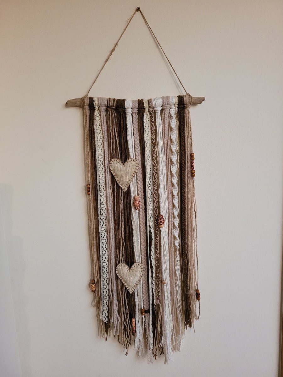 Driftwood & Fabric Wall Hanging 