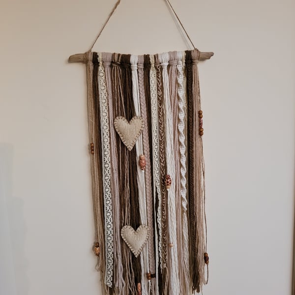 Driftwood & Fabric Wall Hanging 