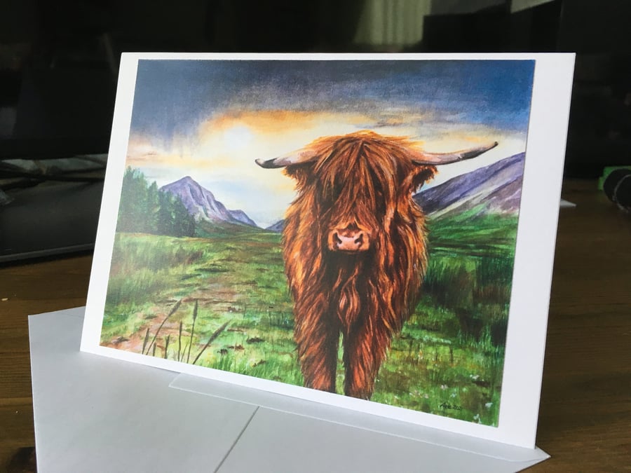 Highland Cow Greetings Card