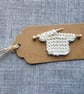 Cream Gift Tag with Tiny Knitted Jumper, gifts for NEW BABIES or KNITTERS - Image 2