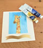 Giraffe watercolour greetings card - Image 1