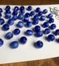 44 Vintage Electric Blue Glass Beads - 6mm - Image 2