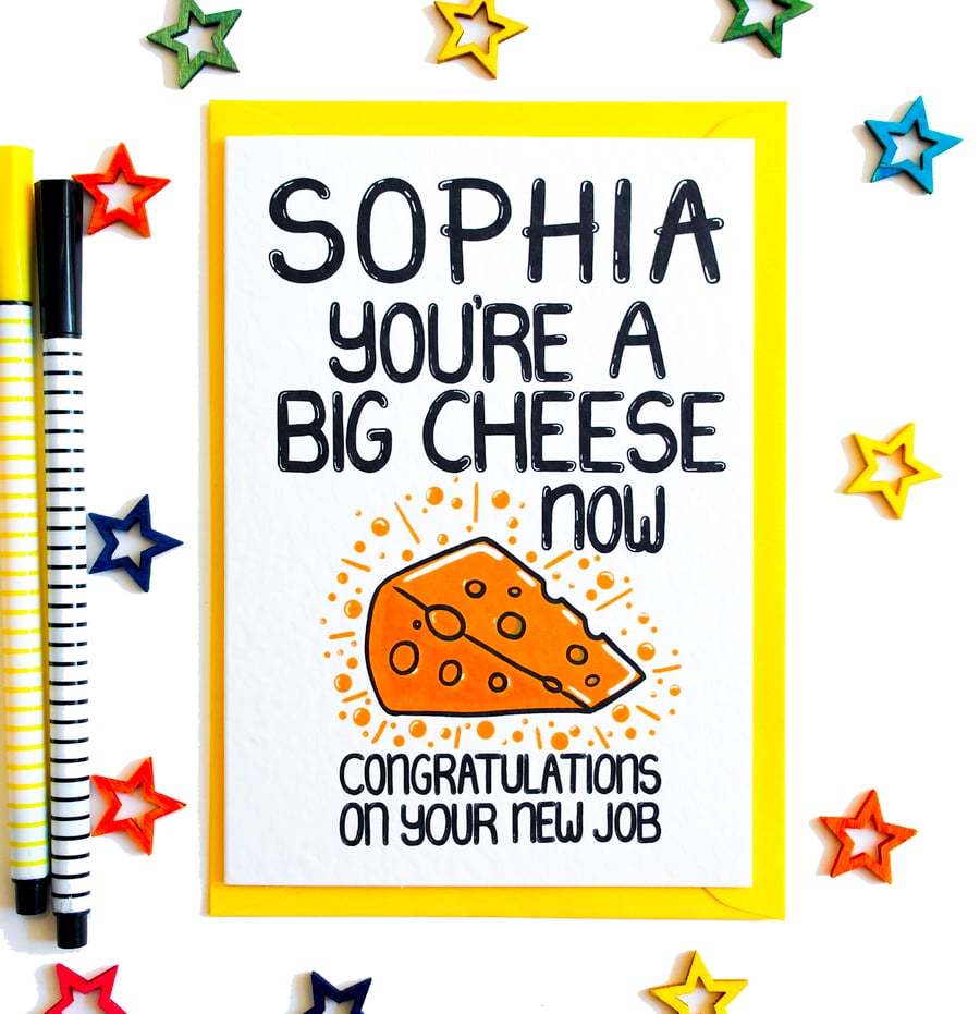 Congratulations On your New Job Promotion Funny Cheesy PERSONALISED CARD