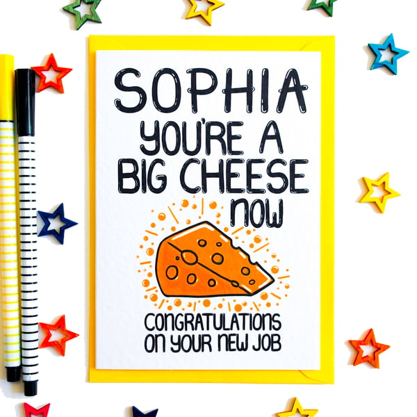 Congratulations On your New Job Promotion Funny Cheesy PERSONALISED CARD