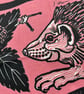 "A prickly pair" -Hedgehogs and snails screen print in plum pink and black inks