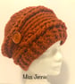 Crochet Slouch Hat, Womens Beanie, Copper Hat, Womens Fashion hat, Slouch beanie - Image 2