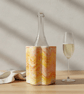 Sunrise Orange Yellow & Red Marbled Wine Cooler Handmade 750ml Bottle Cooler - Image 1