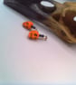 Howlite Skull And Purple and Black Miracle Bead Stud Earrings, Halloween - Image 7
