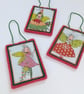 Christmas Decoration Festive Pixie - hanging felt and fabric ornament - Image 1