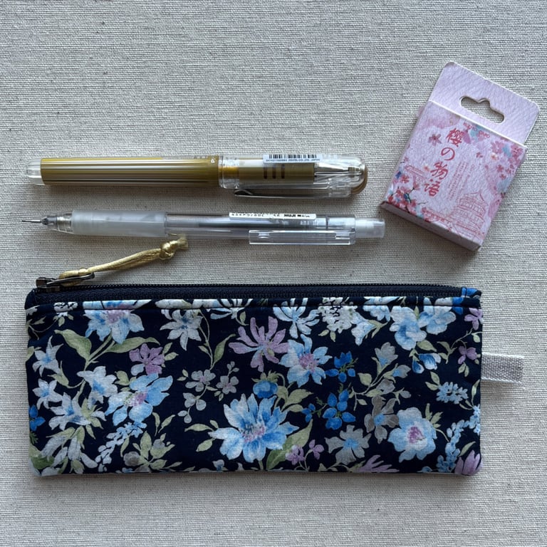 Pencil Case Floral Japanese Fabric