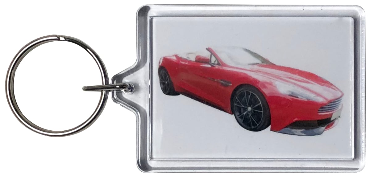 Aston Martin Vanquish V12 - Keyring with 50x35mm Picture Insert