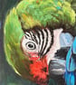Emerald Dream – Original Parrot Mixed Media Painting - Image 3