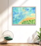 Abstract Seascape Archival Art Print, Vibrant Blue Ocean Wall Art Coastal Decor - Image 4