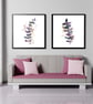 Greenery art prints, purple leaves wall decor, Eucalyptus leaves wall art prints - Image 4