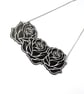 Black necklace, large rose black bib necklace, statement jewellery - Image 2