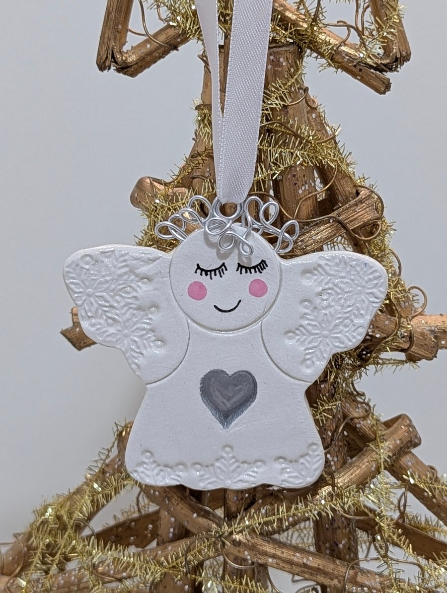 Angel Christmas decoration, clay Christmas tree decoration, Christmas decor 