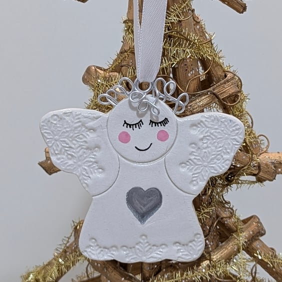 Angel Christmas decoration, clay Christmas tree decoration, Christmas decor 