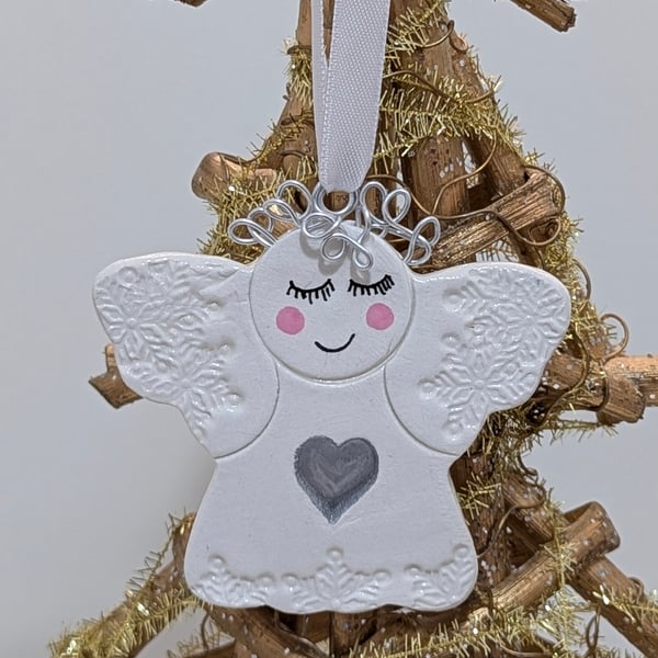 Angel Christmas decoration, clay Christmas tree decoration, Christmas decor 