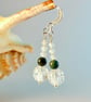 Clear Quartz And Bloodstone Earrings - April Birthstones - Handmade In Devon