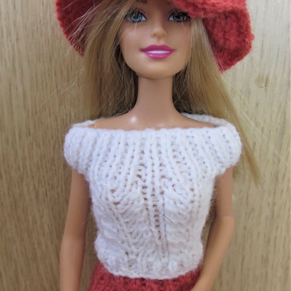 Hand Knitted Barbie Clothes, Hand Made Barbie Outfit