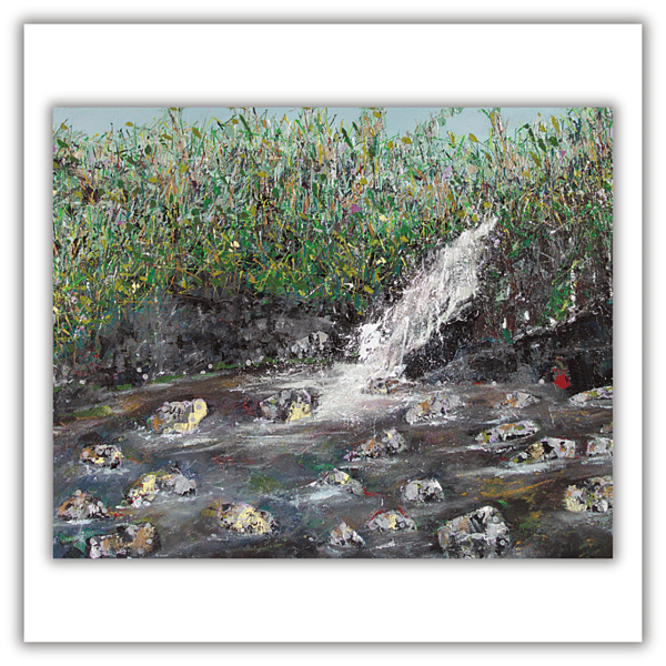 Ready to hang - Scottish landscape - waterfall - Scottish Glen - acrylics