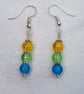 Gorgeous Yellow Spectrum Earrings - Silver tone No12 - Image 1