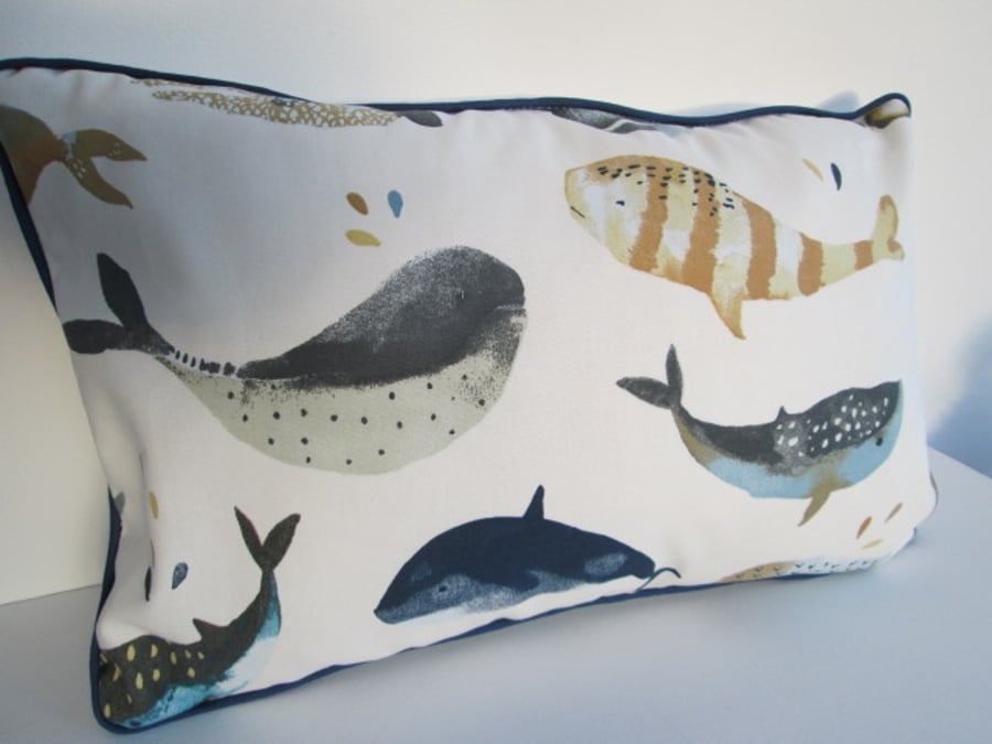 Colourful Whales  Cushion 