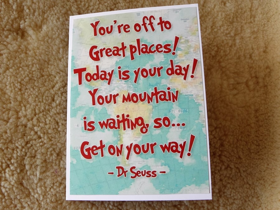 Off Travelling - Dr Seuss The Places You'll Go Card