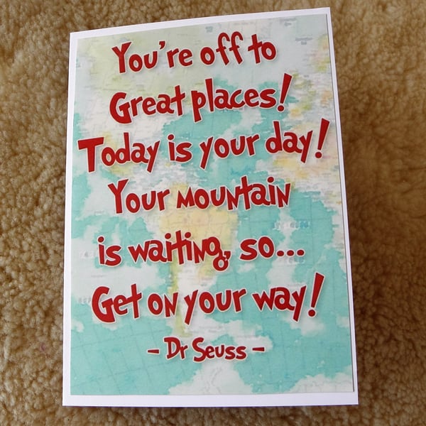 Off Travelling - Dr Seuss The Places You'll Go Card