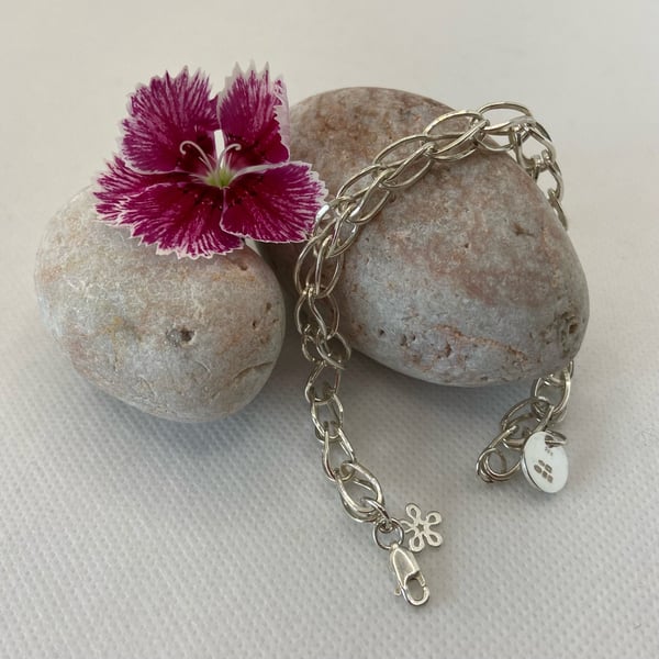 Silver Links Bracelet, Hand Crafted Silver Bracelet, Gift Bracelet 