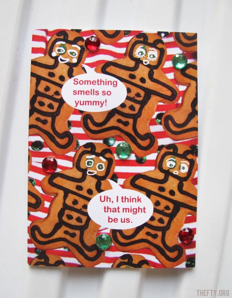 Gingerbread Robots Christmas Card