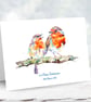 New baby personalised robin card - any name and date - Image 3